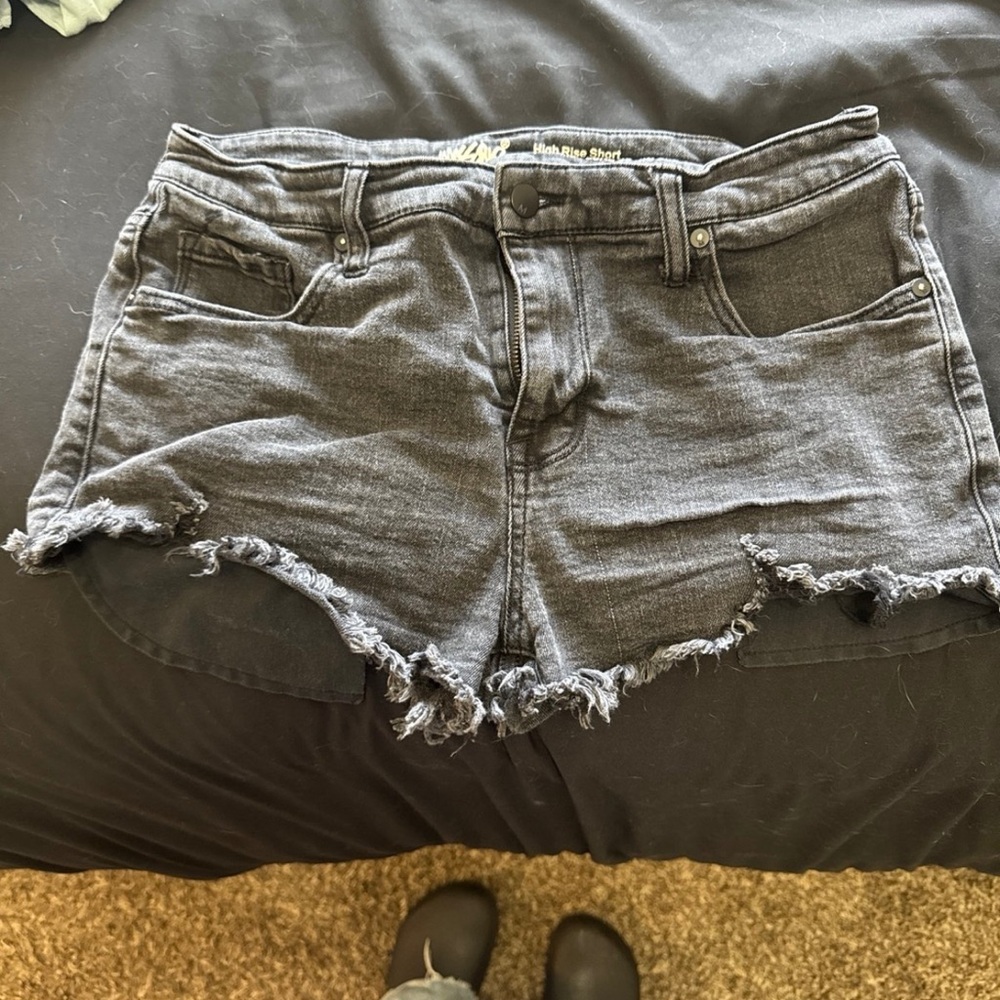 Mossimo Supply Co Gray Jean Shorts Distressed Frayed Hem